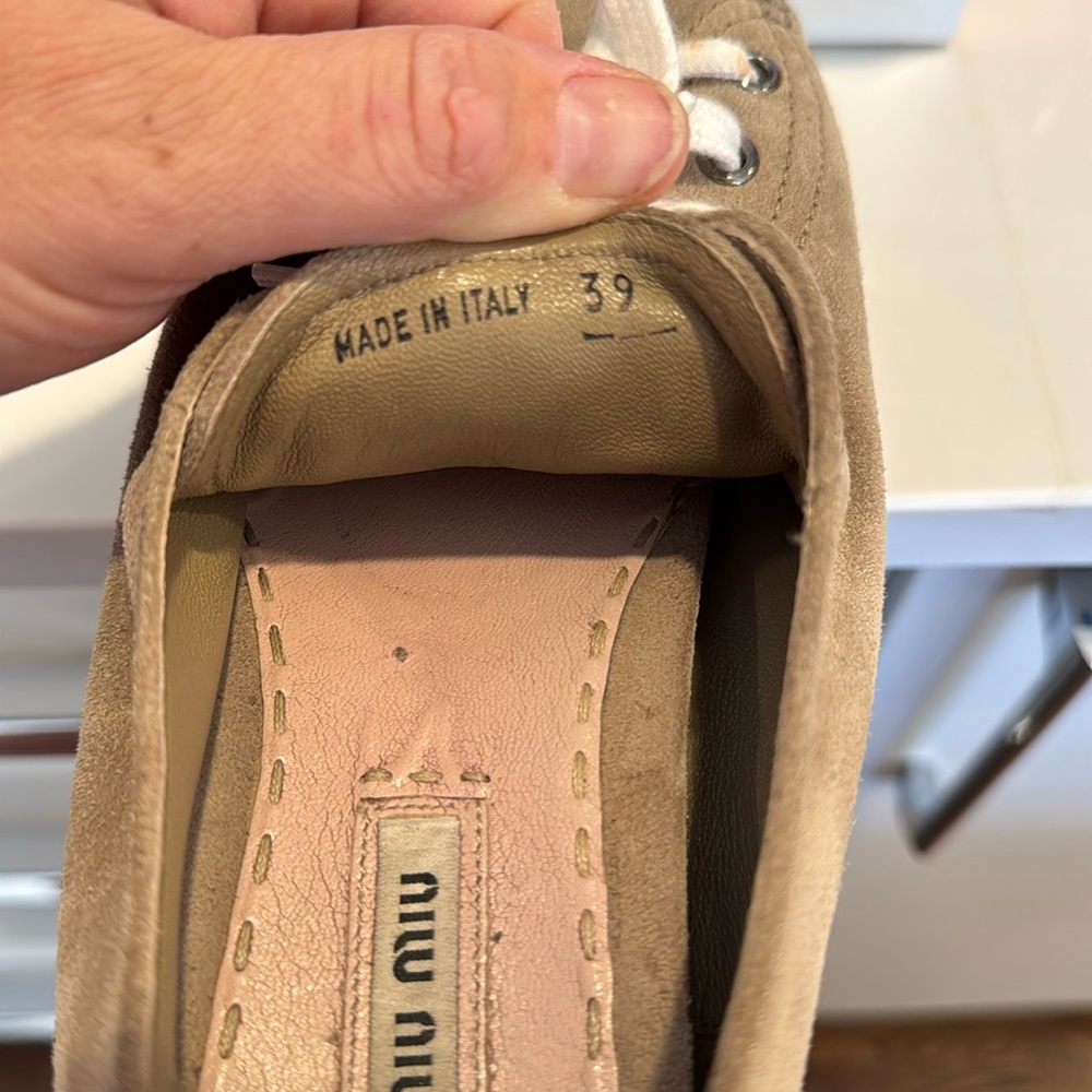 Miu Miu Deserto Suede Espadrille Platform Sneakers - Picture 16 of 16